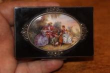 Sterling Enameled Guilloche Pill Box