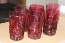 Set of 6 Amethyst Colour Glass Tumblers