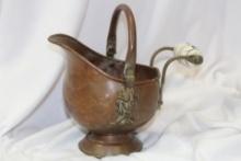A Lion Motif Copper Container
