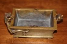 Chinese Bronze Two Dragon Plant Pot