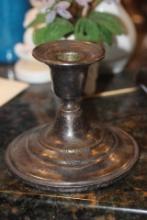 Single Pewter Candle Holder