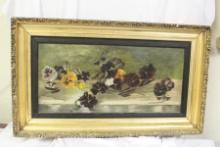 An Oil on Board of Flower