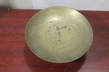 A Chinese Brass Stem Bowl