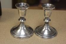 Set of 2 Sterling Candle Holders