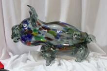 An Artglass Figural Pig
