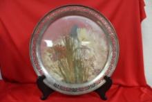A Sterling  and Glass Tray