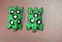 A Pair of Painted Wooden Turtles