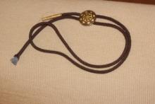 Etched Gold Plated Bolo Tie