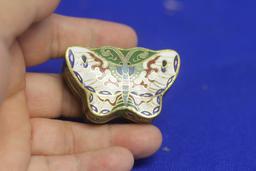 Chinese Cloisonne Butterfly Trinket Box