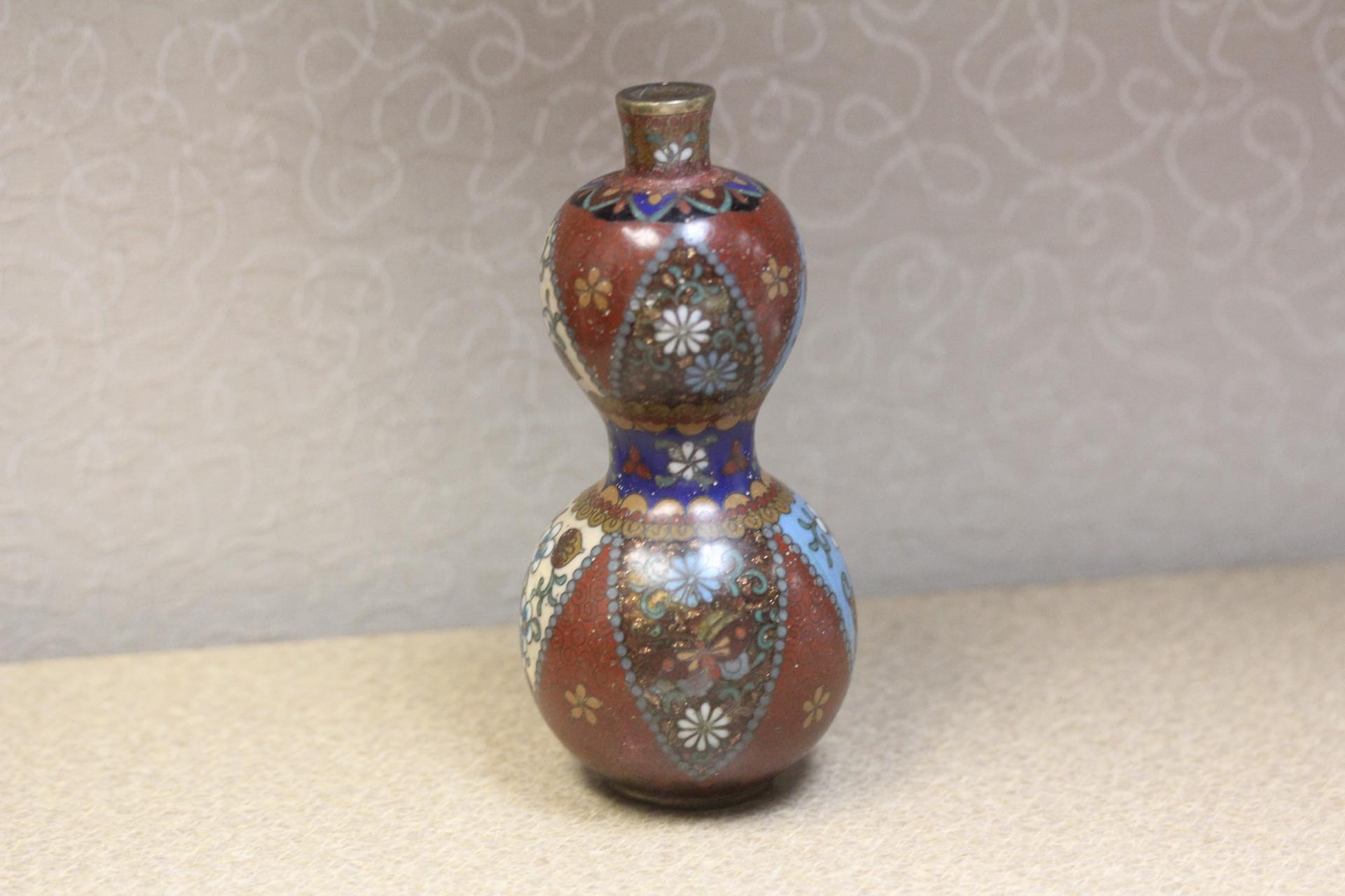 Japanese Gourd Shape Cloisonne Vase