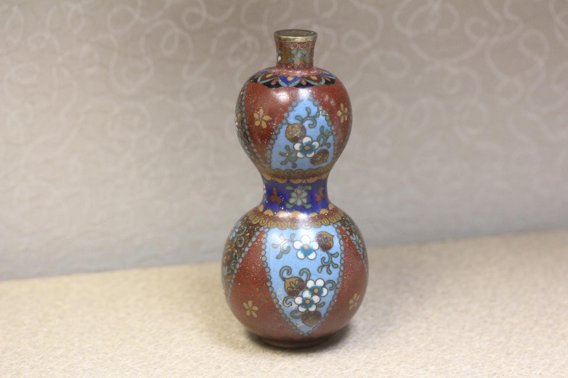 Japanese Gourd Shape Cloisonne Vase