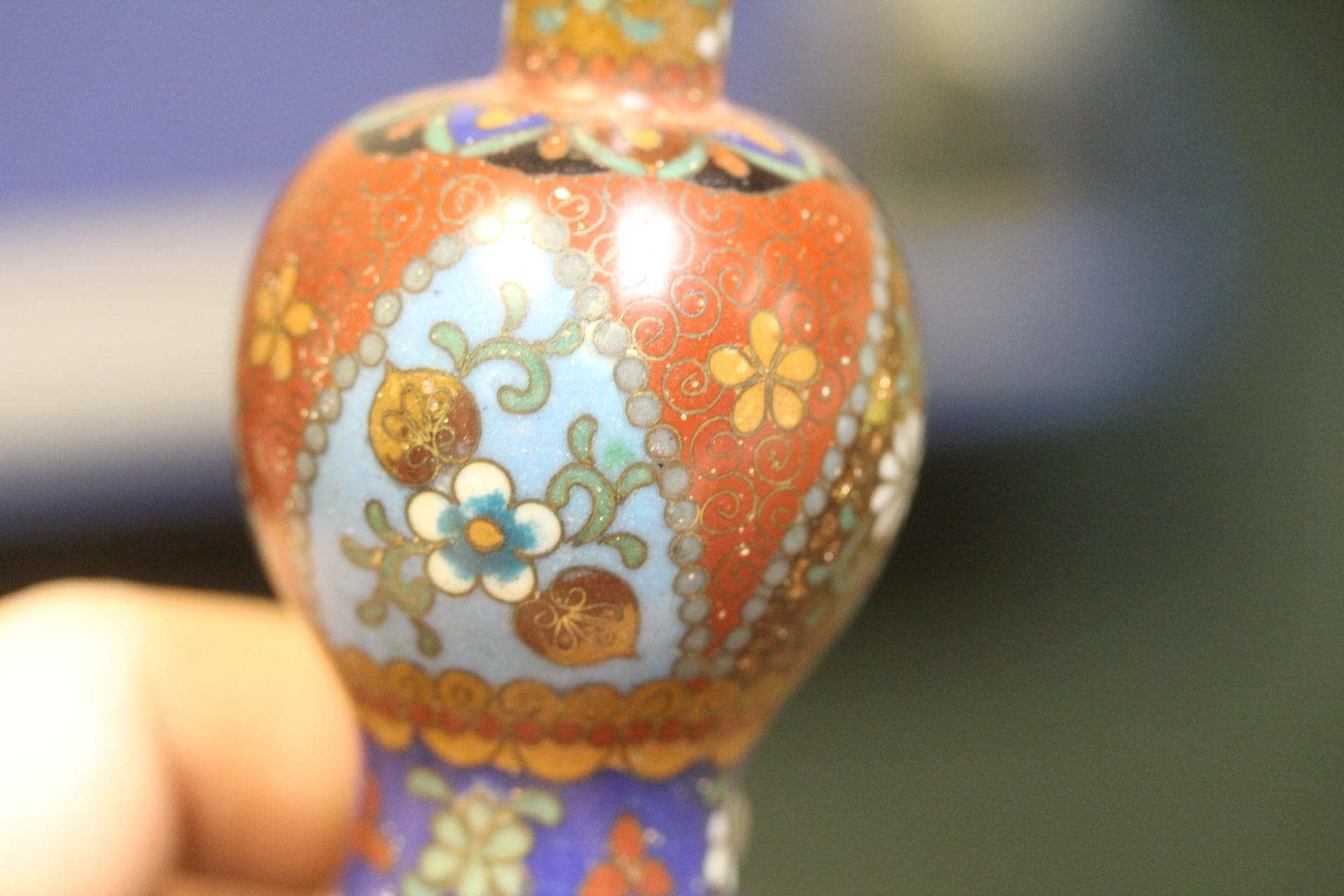 Japanese Gourd Shape Cloisonne Vase