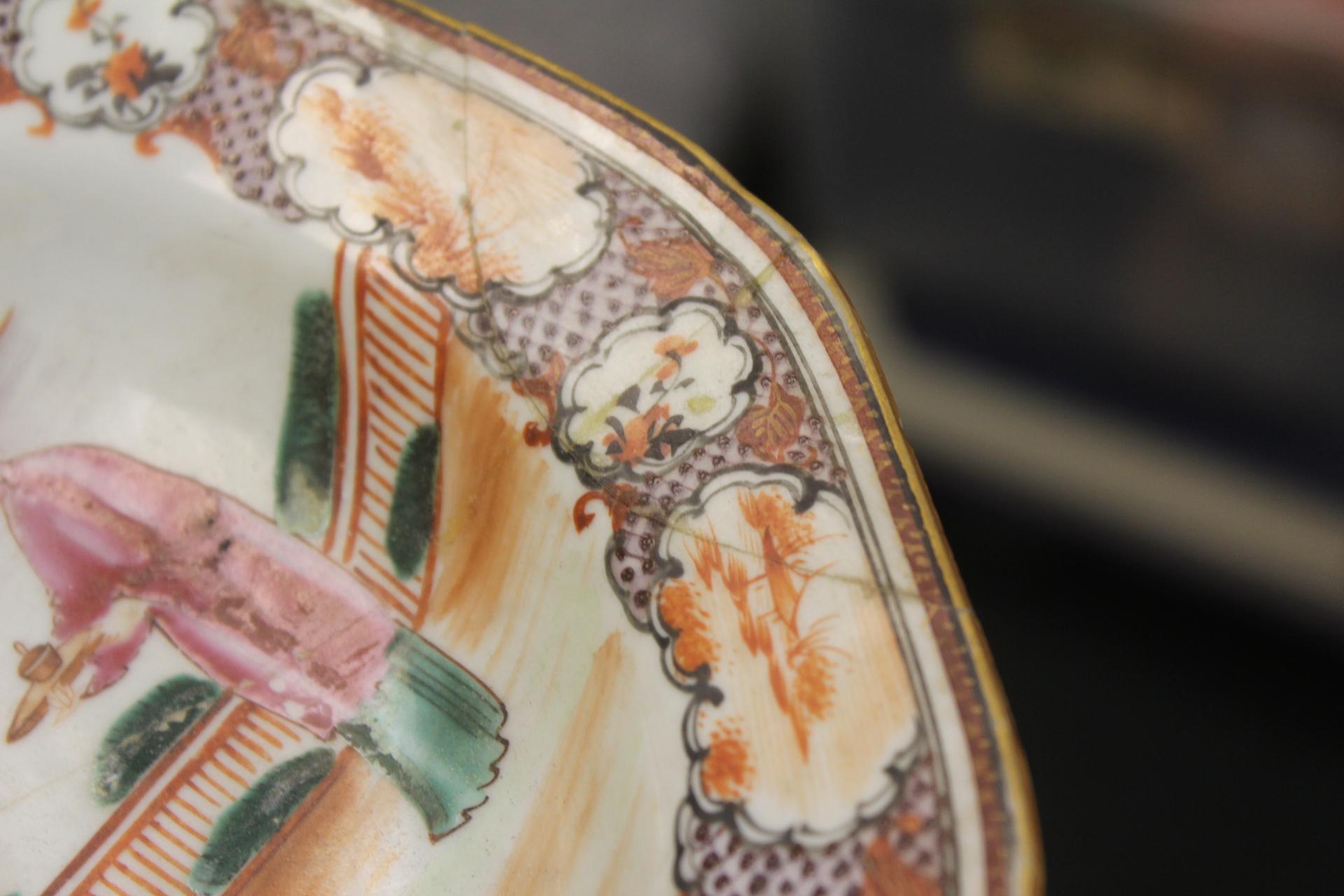 Antique Chinese Rose Medallion Soup Bowl