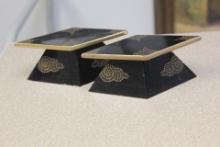 Pair of Gold Gilted Lacquer Stands?