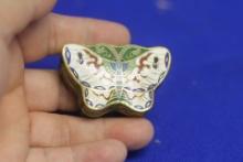 Chinese Cloisonne Butterfly Trinket Box