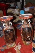 Pair of Japanese Elephant Handle Floor Vases