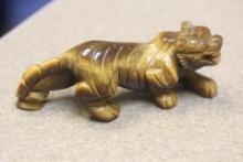 Tiger Eye Stone Carving of a Tiger