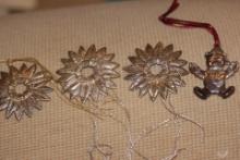 Lot of 4 Silverplated Christmas Ornament
