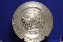 Germany Well Carved Pewter Plate
