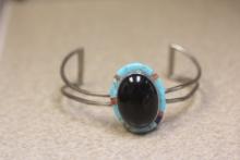 Onyx Turquoise Sterling Bracelet