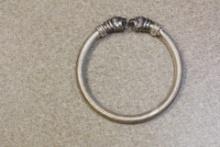 Sterling Tiger Head Bangle Bracelet