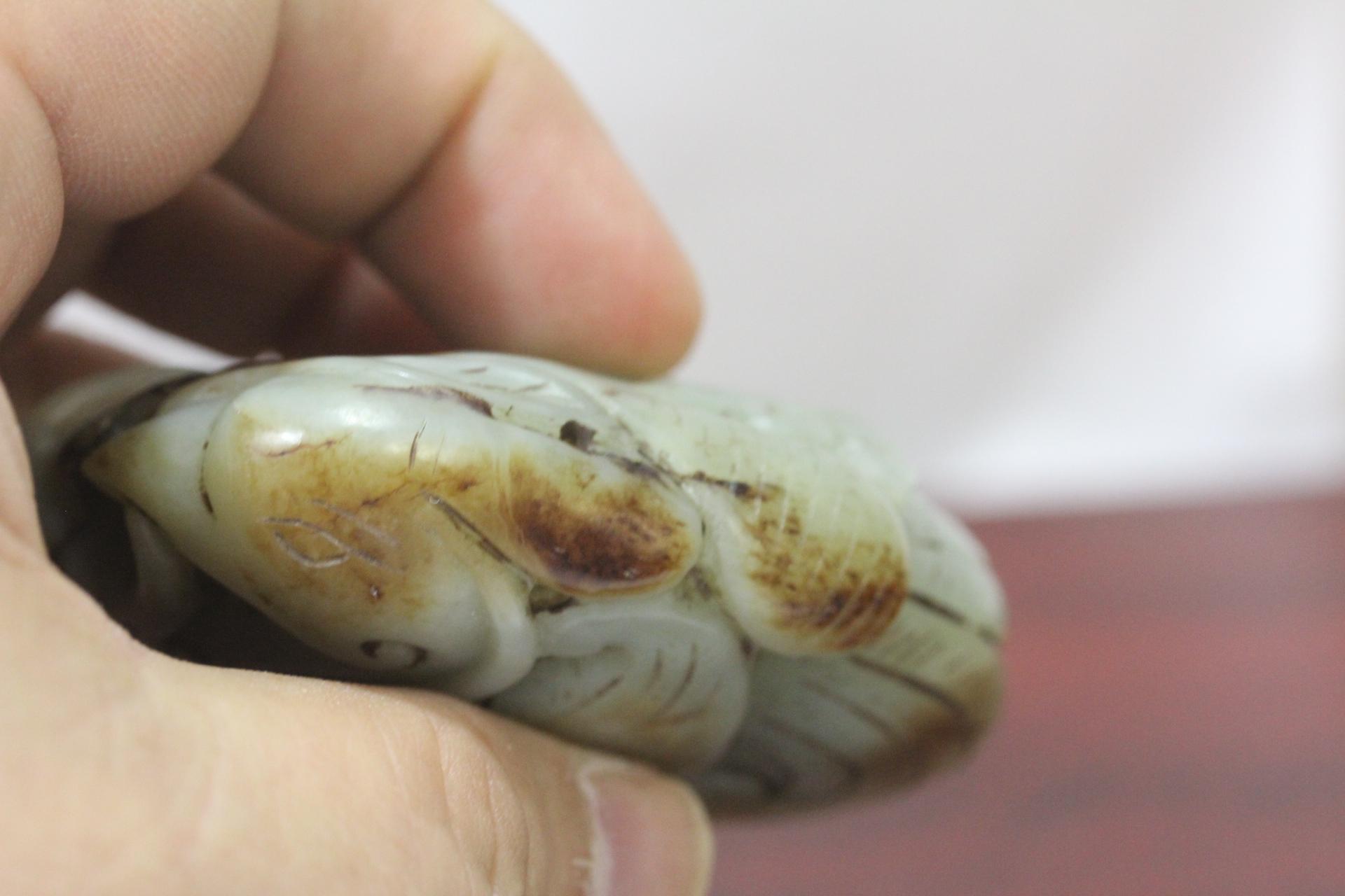 A Rousett Chinese Celadon Jade Phoenix