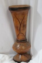 A Carved Wooden Vase