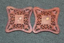 Pair of Inlaid Wood Coasters