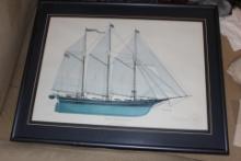 Framed, Signed Ship Print