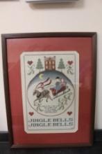 Framed Jingle Bells Neddle Point