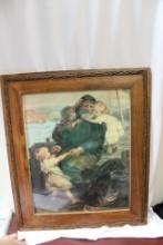 A Vintage Print: Man with Girls