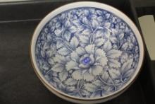 Japanese Sousaku Blue and White Bowl