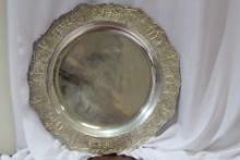 A Carved Silverplated Tray