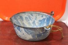 An Enamel Farmhouse Child's Bucket