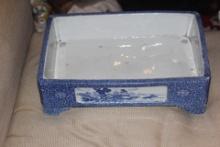 Antique Blue and White Planter