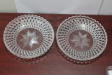 A Pair of Cut Glass Shallow Bowls