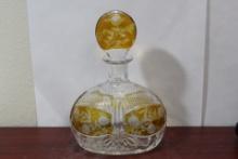 An Amber Cut Glass Decanter
