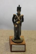 Metal Soldier on Wooden Stand