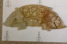 Jade or Stone Half Moon Plaque