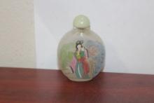 A Reverse Painting on a Glass Snuff Bottle