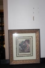 A Nicely Framed Lithograph of a Chicken