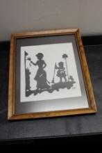 A Framed Stancil Work