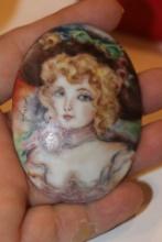Antique Portrait Porcelain Plaque