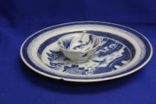 Lot of Two Anitque Blue and White Porcelains