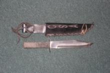 Knife with Leather Scabbard