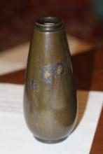 Japanese Mixed Metal on Metal Vase