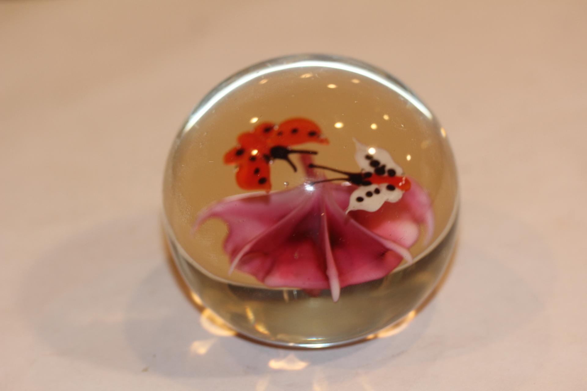 Art Glass Butterfly Paperweight