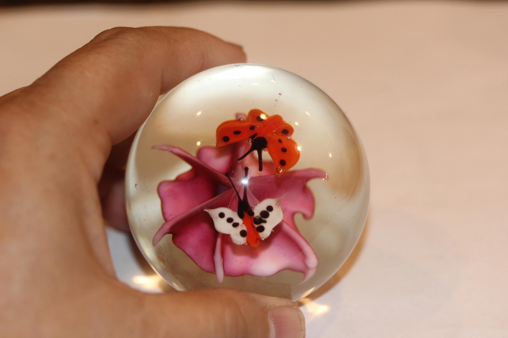 Art Glass Butterfly Paperweight