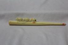 A Carved Bone Elephant Cigarette Holder