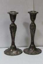 A Pir of Godinger Ornate Silverplated Candlesticks